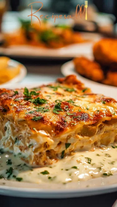 Lecker Indulgentes Alfredo-Hühn-Lasagne: Ein Klassiker der Komfortküche