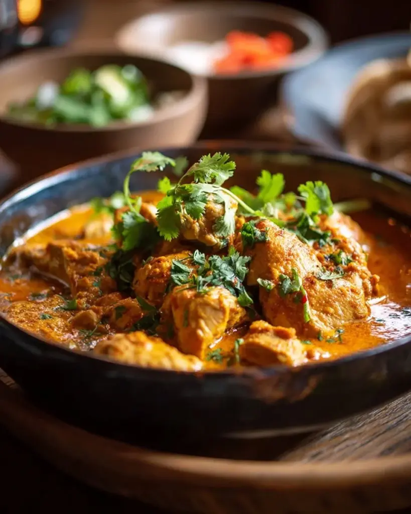 Langsam gegartes Hühnercurry im Slow Cooker mit frischen Zutaten