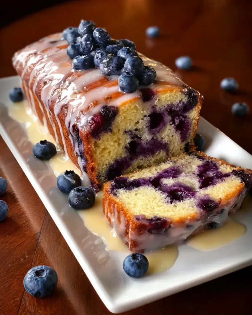 Blaubeer-Zitronen-Toastkuchen mit frischen Blaubeeren und Zitronengeschmack