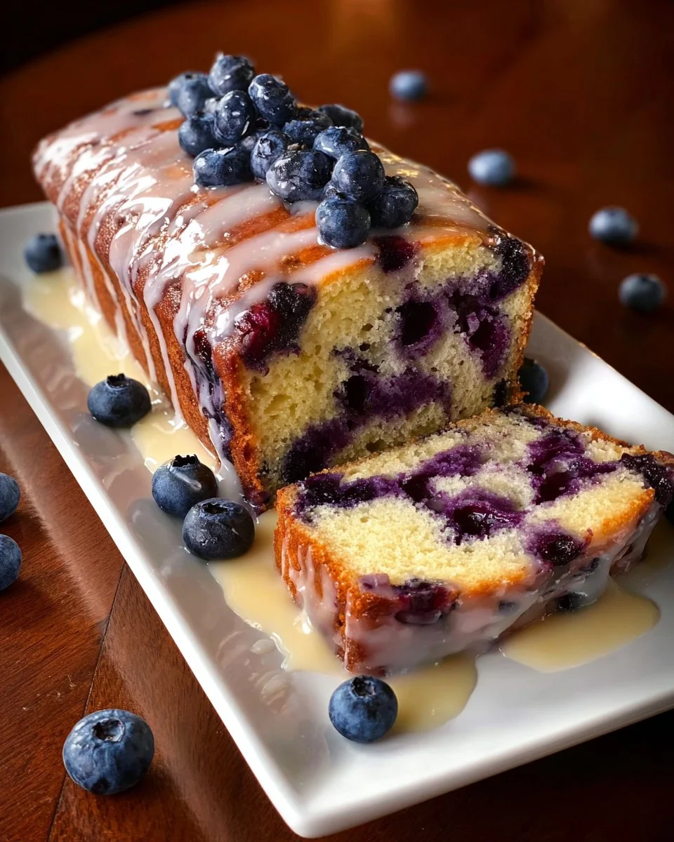 Blaubeer-Zitronen-Toastkuchen mit frischen Blaubeeren und Zitronengeschmack