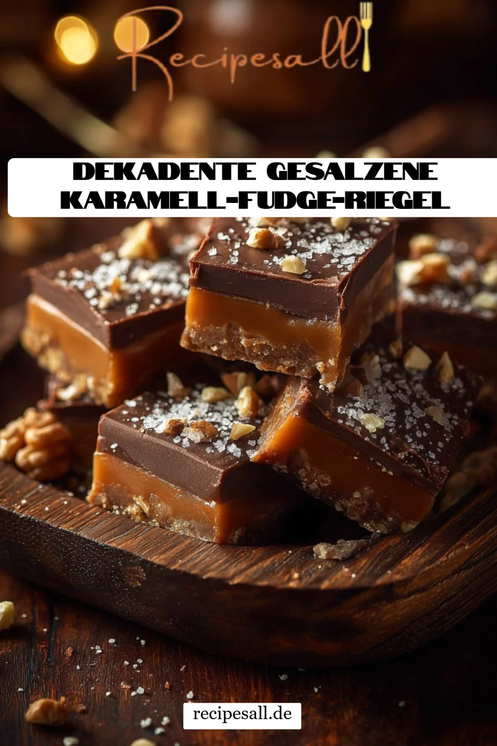 Dekadente gesalzene Karamell-Fudge-Riegel