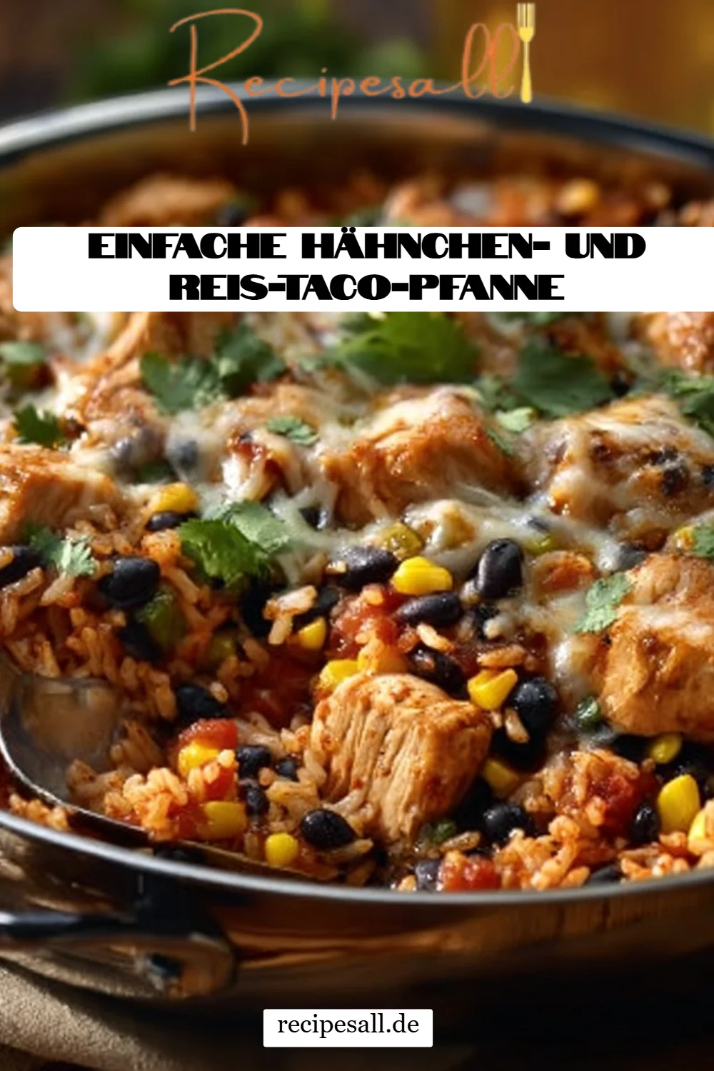 Einfache Hähnchen- und Reis-Taco-Pfanne