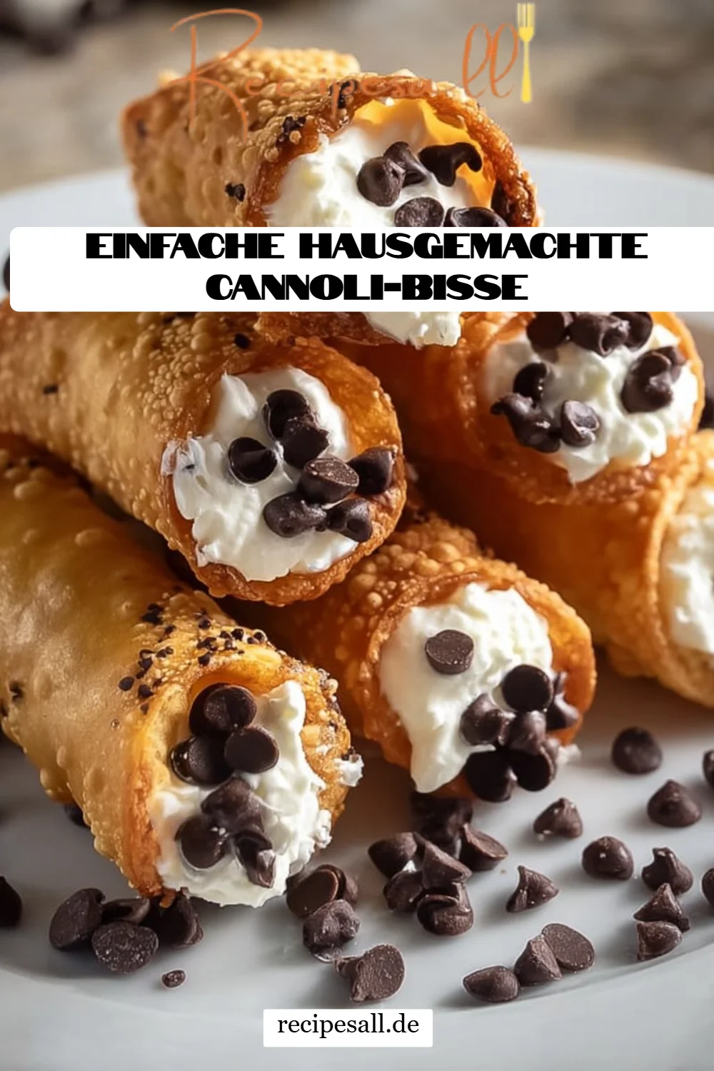 Einfache hausgemachte Cannoli-Bisse