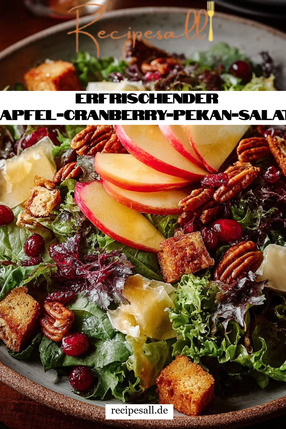 Erfrischender Apfel-Cranberry-Pekan-Salat