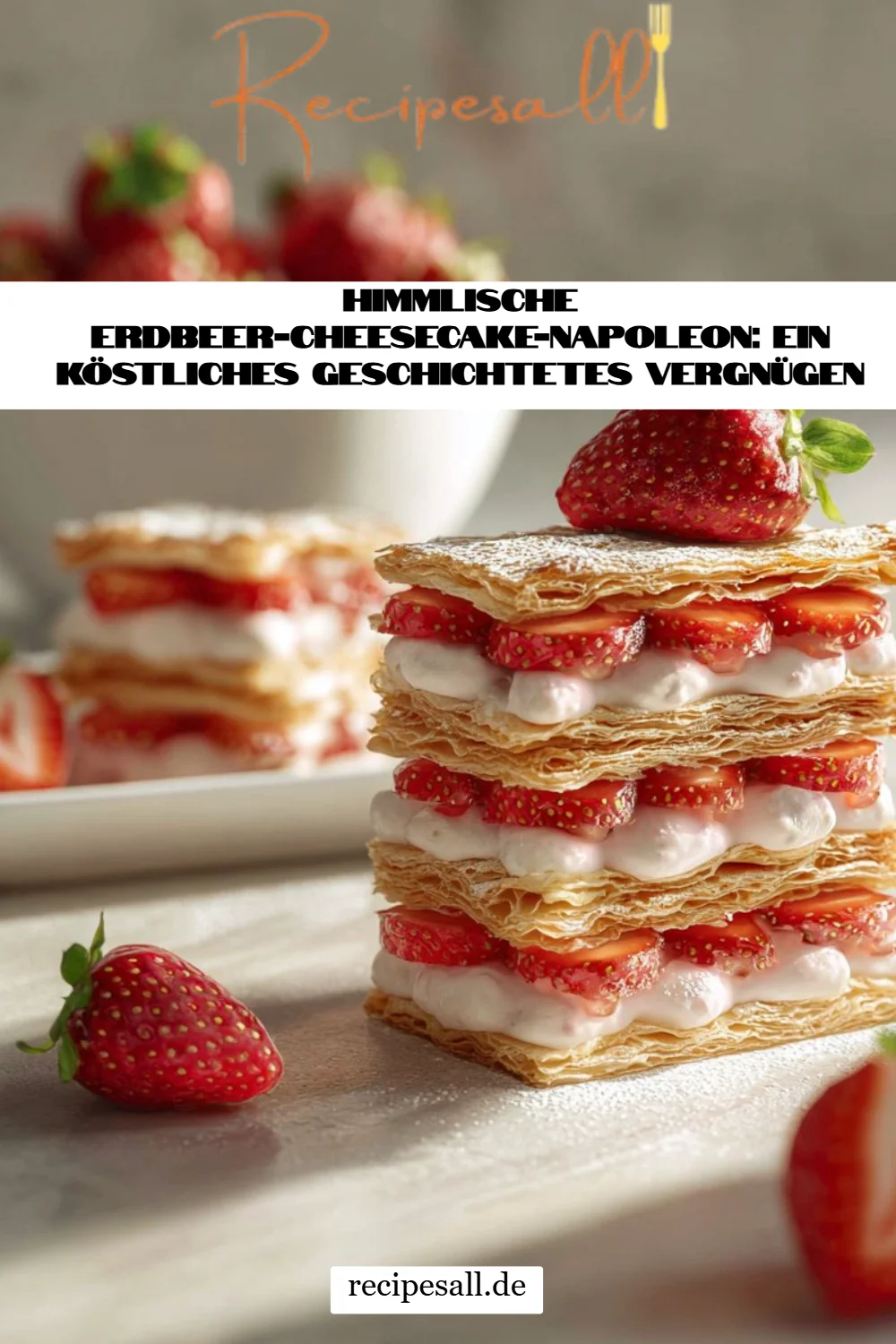 Himmlische Erdbeer-Cheesecake-Napoleon: Ein köstliches geschichtetes Vergnügen