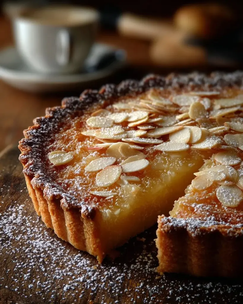 Himmlische italienische Ricotta-Mandel-Tarte mit Mandeln und Ricotta