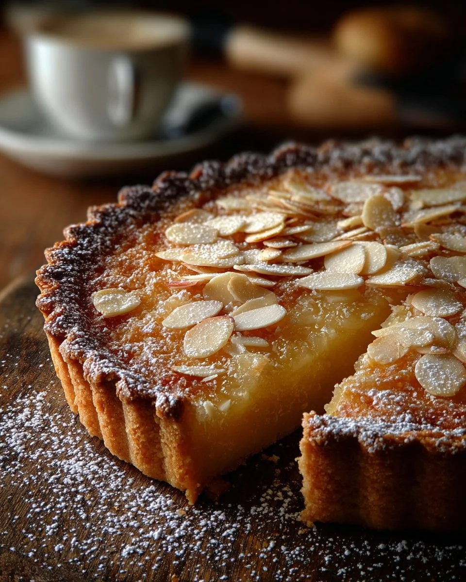 Himmlische italienische Ricotta-Mandel-Tarte mit Mandeln und Ricotta