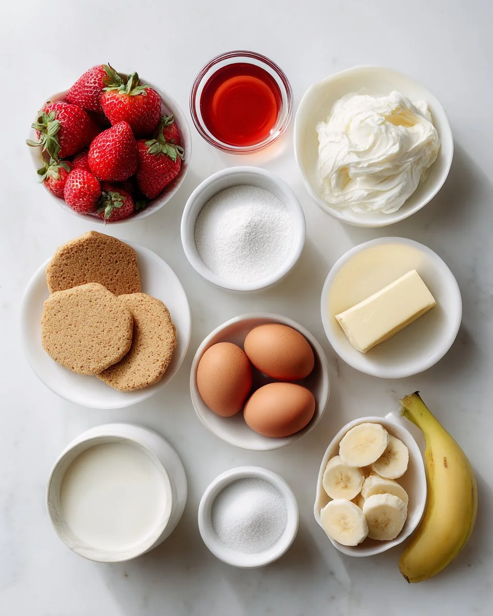 Himmlischer Erdbeer-Bananen-Käsekuchen