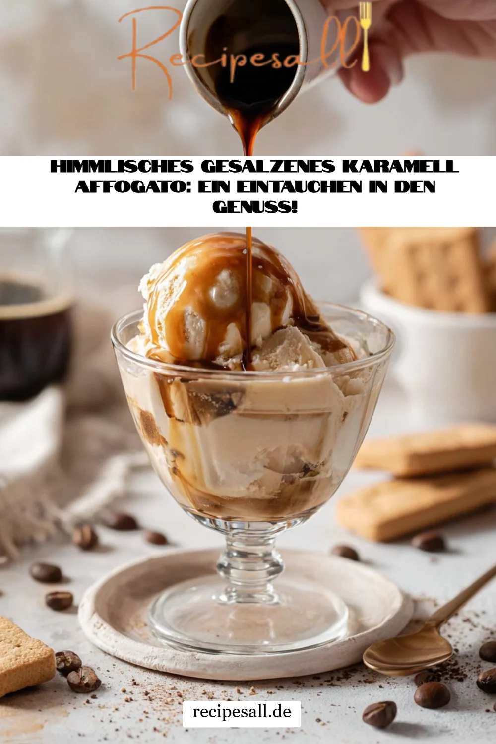 Himmlisches gesalzenes Karamell Affogato: Ein Eintauchen in den Genuss!