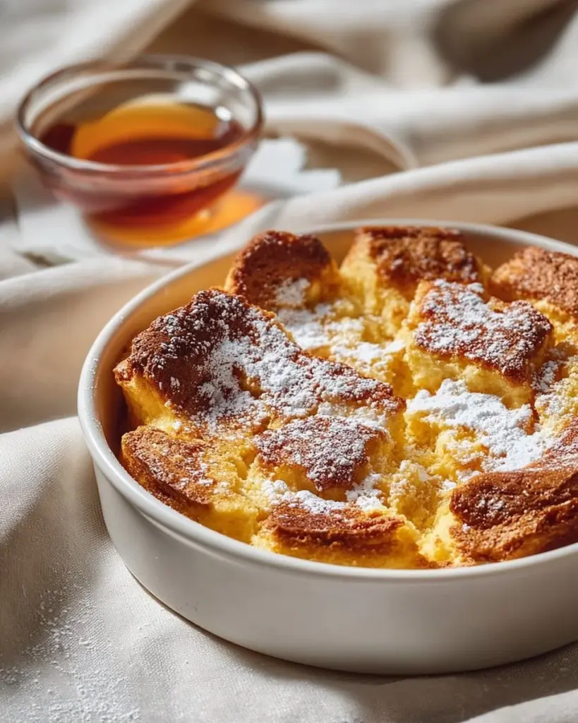 Unwiderstehlicher französischer Toast-Auflauf frisch aus dem Ofen