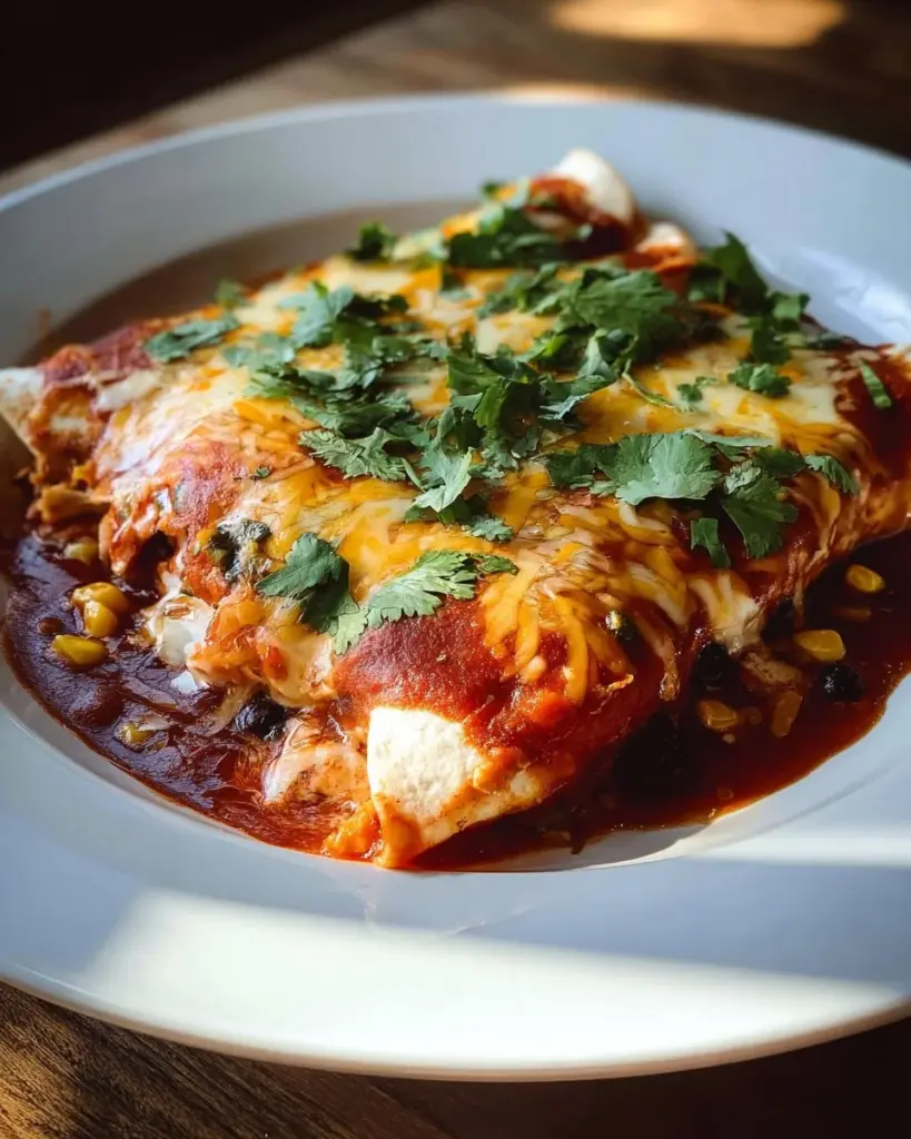Hühnchen Enchiladas aus dem Langsamkochtopf, lecker und herzhaft zubereitet