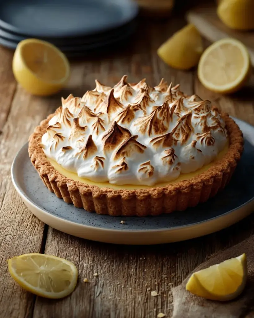 Lecker aussehende Zitronen-Torte mit frischen Zitronenscheiben und Sahne