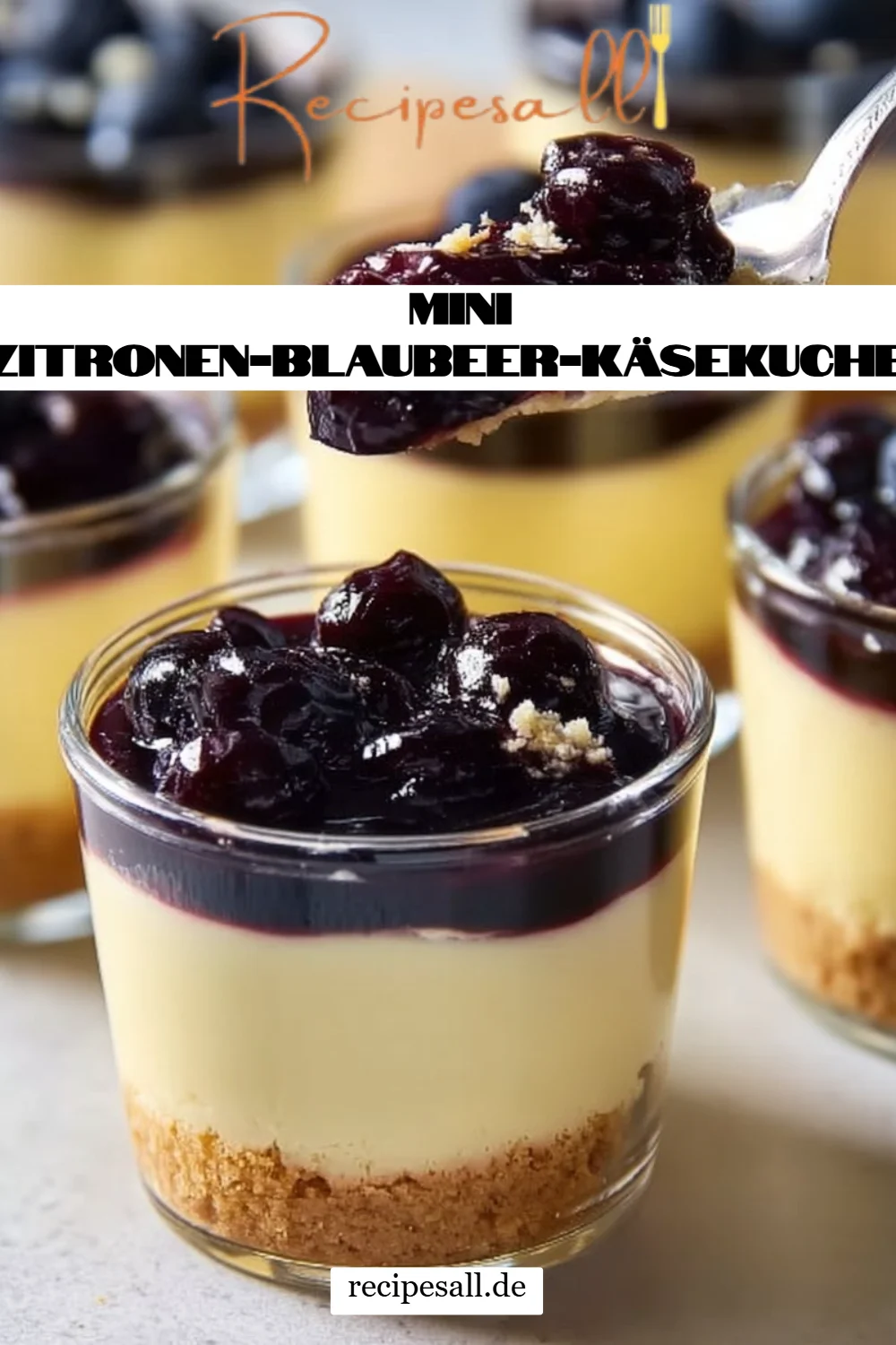 Mini Zitronen-Blaubeer-Käsekuchen
