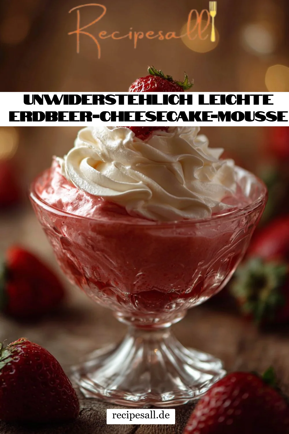 Unwiderstehlich leichte Erdbeer-Cheesecake-Mousse