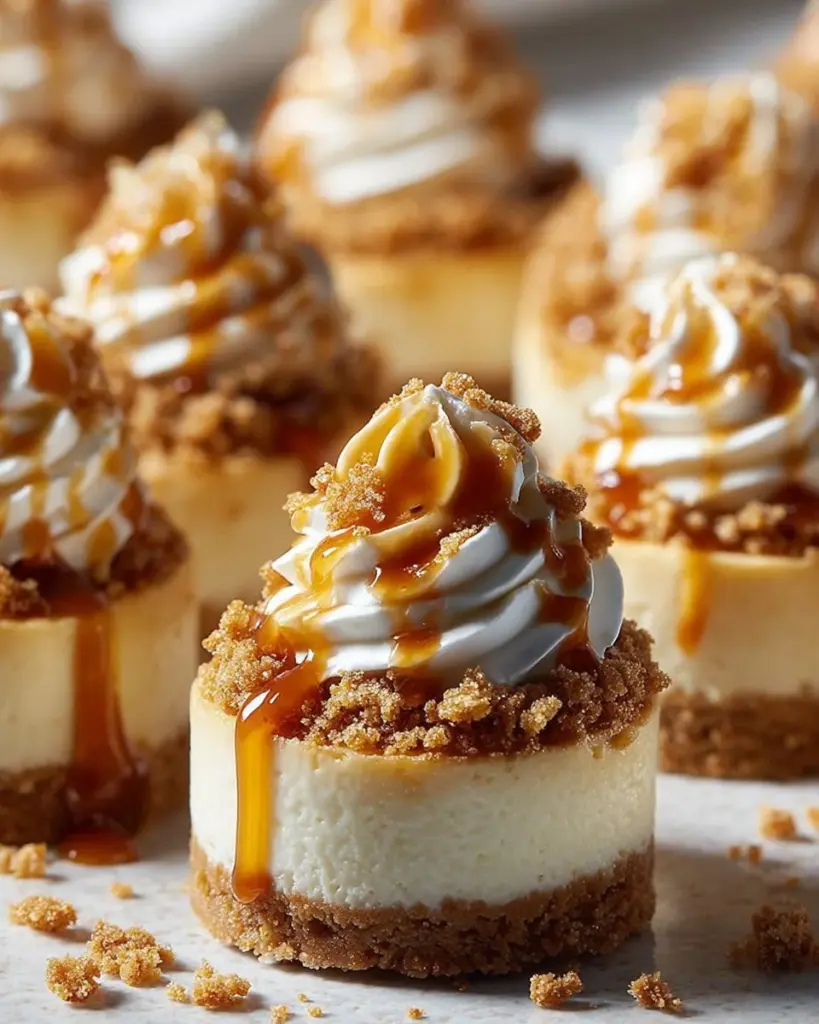 Unwiderstehliche Apfel-Crisp Mini-Käsekuchen mit knusprigem Belag