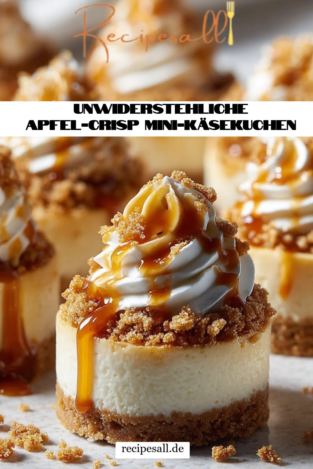 Unwiderstehliche Apfel-Crisp Mini-Käsekuchen