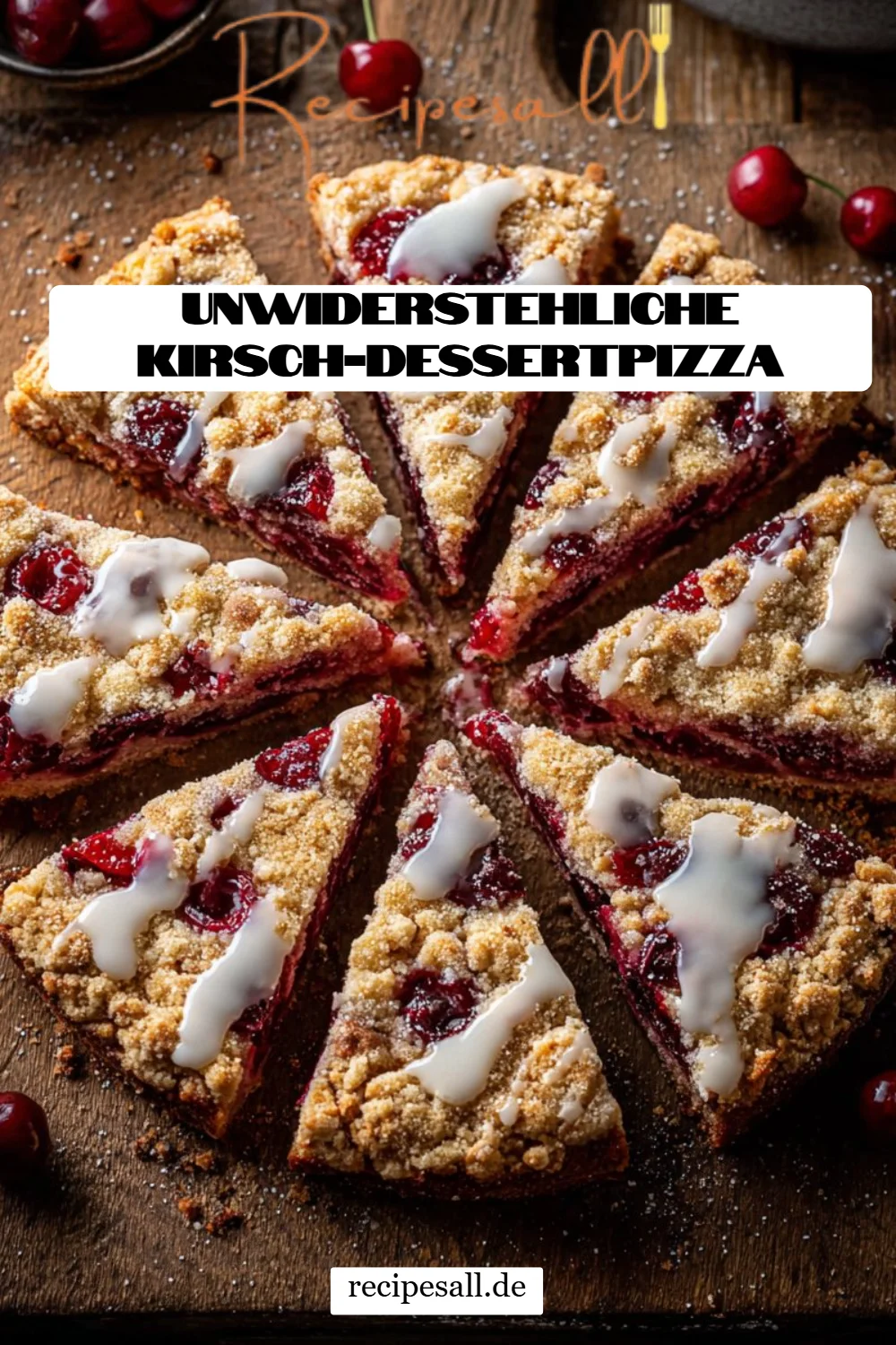 Unwiderstehliche Kirsch-Dessertpizza