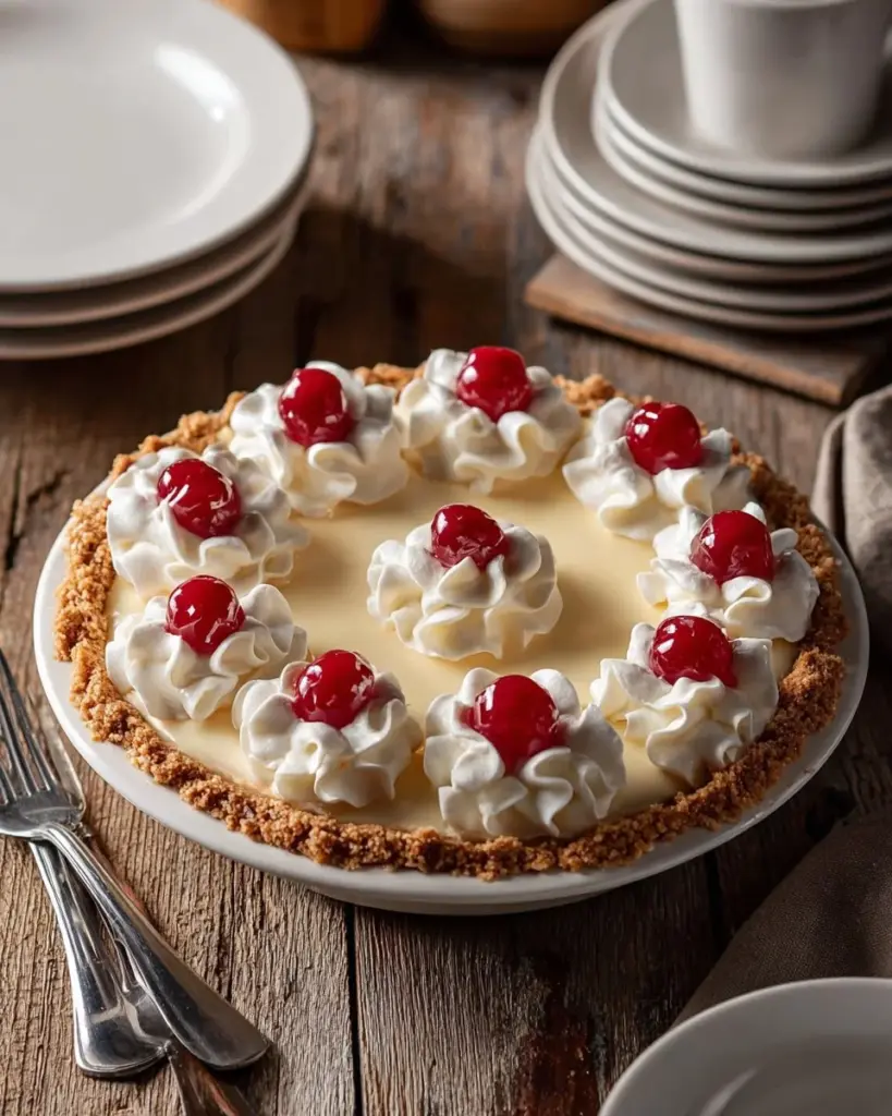 Dekadente Root Beer Float Pie mit Sahne und kohlensäurehaltigem Root Beer