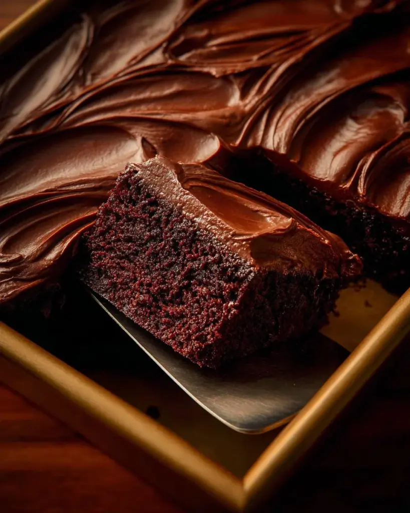 Delizierter Double Fudge Whiskey Kuchen, ein dekadentes Dessert mit Schokolade und Whiskey.