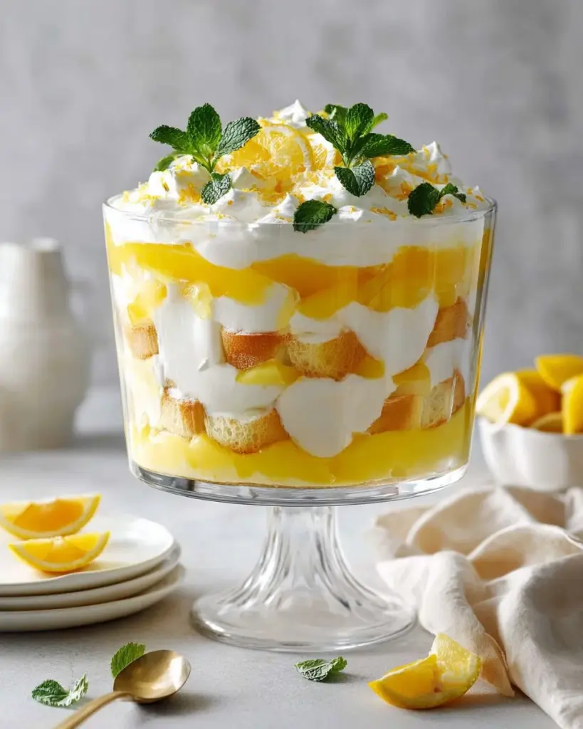 Ein köstliches Creamsicle-Trifle mit fruchtiger Schicht von Sahne und Orange.
