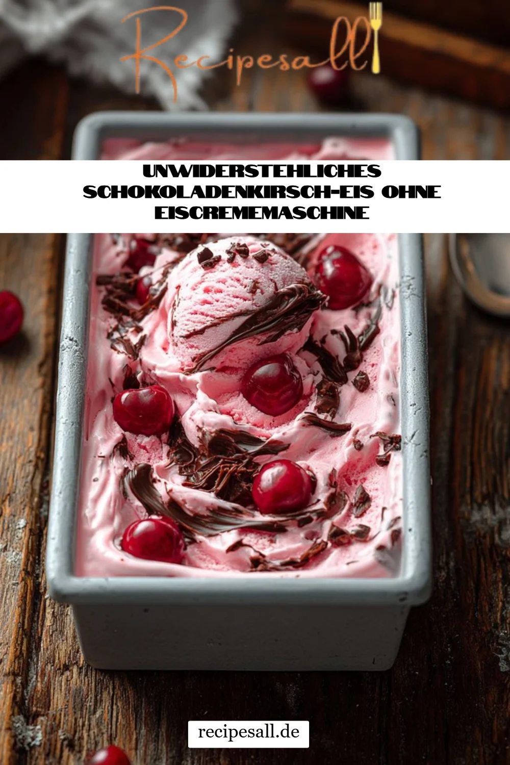 Unwiderstehliches Schokoladenkirsch-Eis ohne Eiscrememaschine