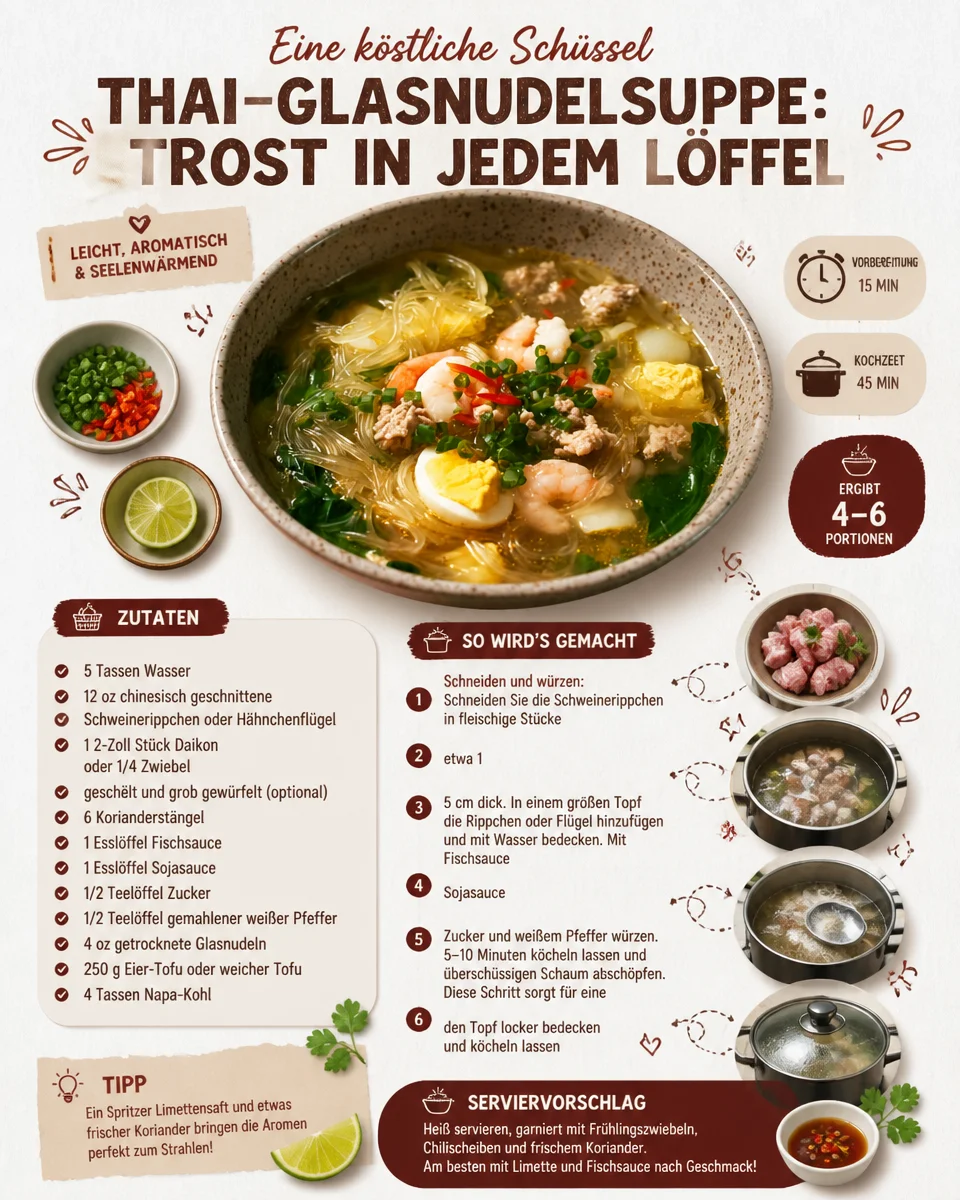 A Delicious Bowl of Thai Glass Noodle Soup: Comfort in Every Spoonful