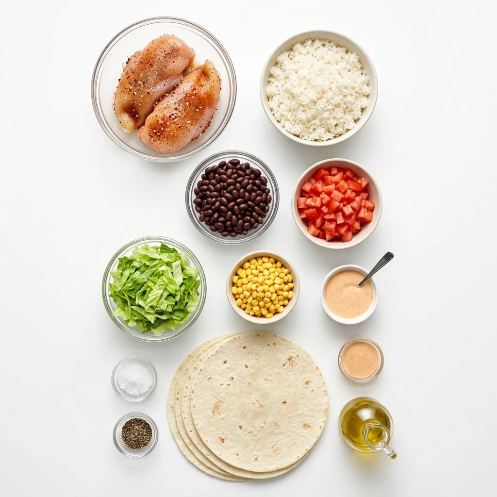 Chipotle-Ranch-gegrilltes Hähnchen-Burrito