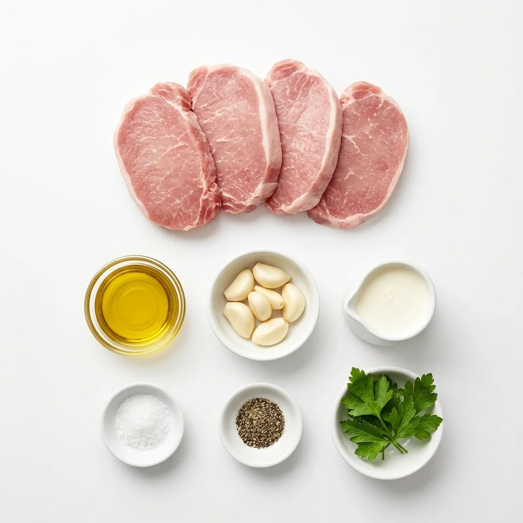 Cremige Knoblauch-Schweinekoteletts