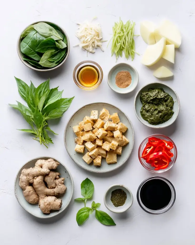 Lustvolles Veganes Thailändisches Grünes Curry.