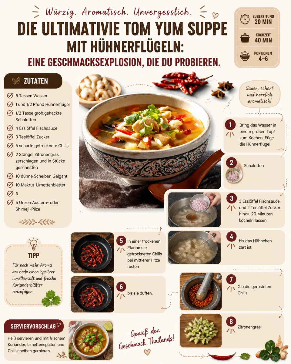 Die ultimative Tom Yum Suppe mit Hühnerflügeln: Eine Geschmacksexplosion, die du probieren musst!