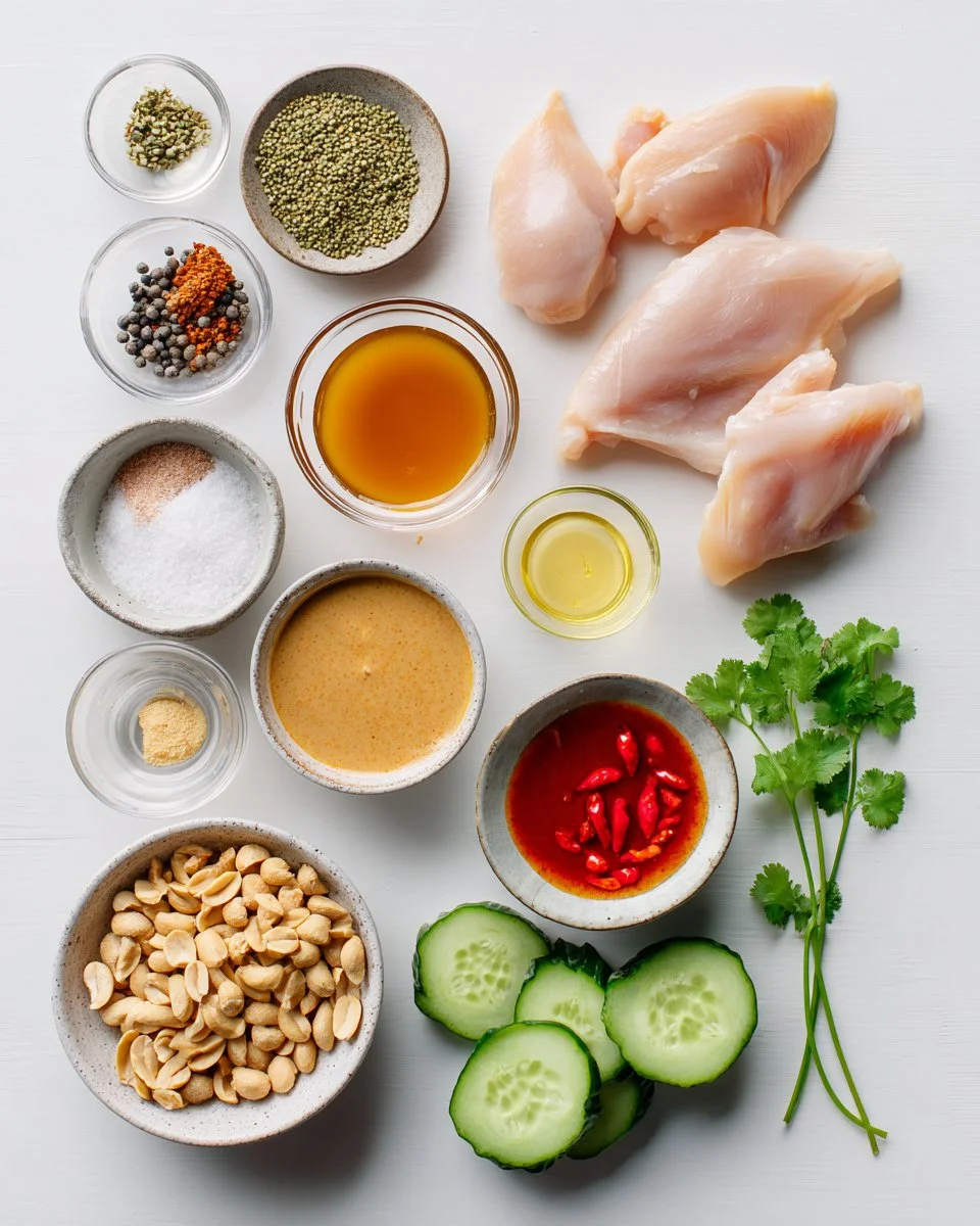 Einfache Thai-Hühnchen-Satay mit unwiderstehlicher Erdnuss-Sauce
