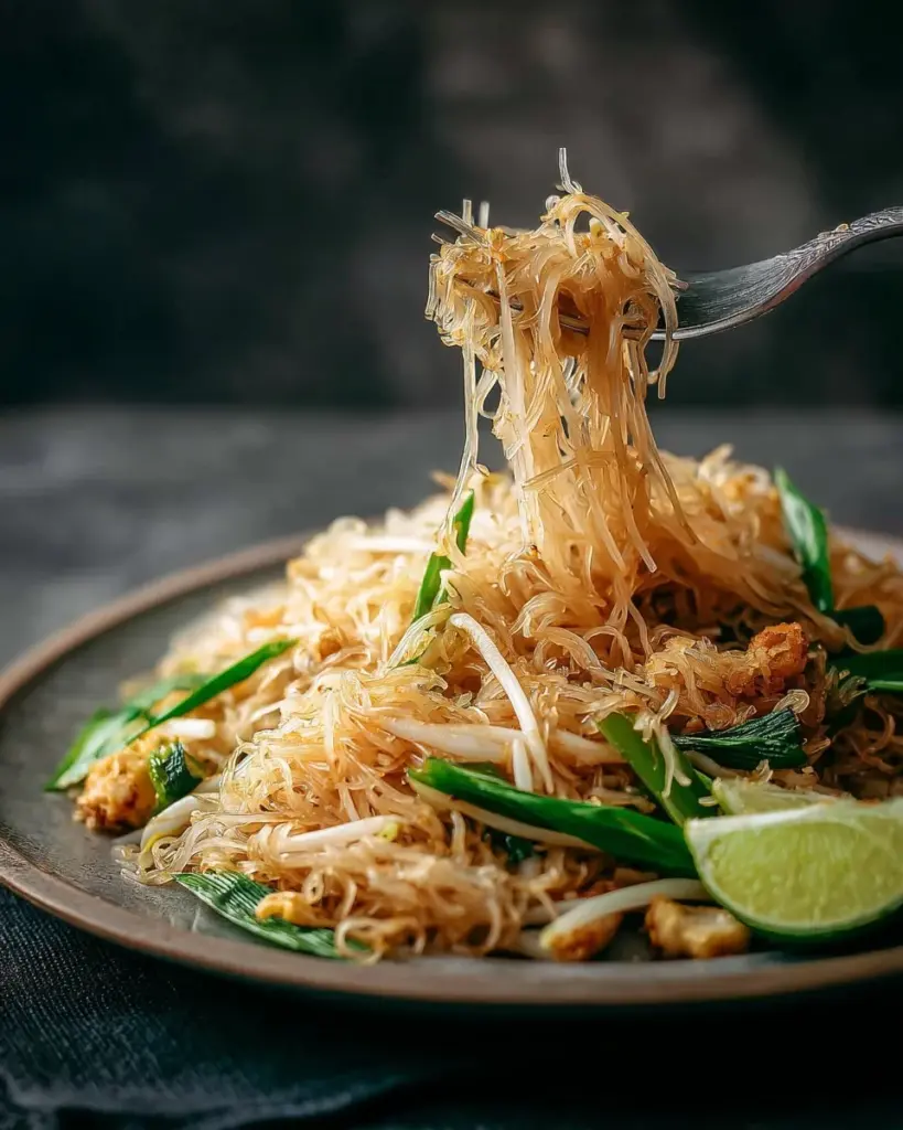 Gesundes und einfaches Pad Thai mit frischen Zutaten und Aromen