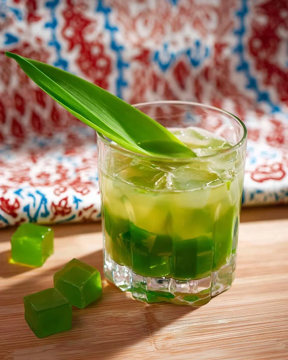 Erfrischender Pandan Lemongrass Jelly Eistee