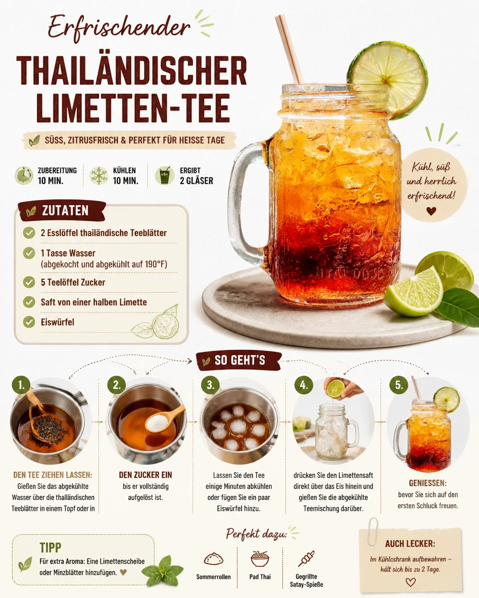 Erfrischender thailändischer Limetten-Tee