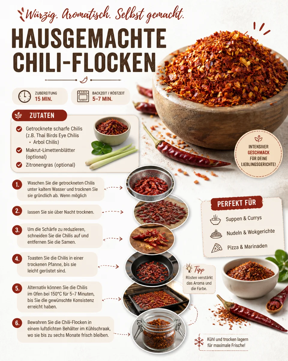 Hausgemachte Chili-Flocken