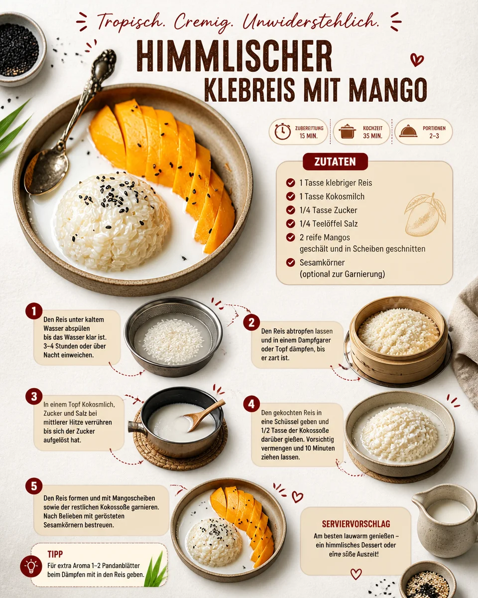 Himmlischer Klebreis mit Mango