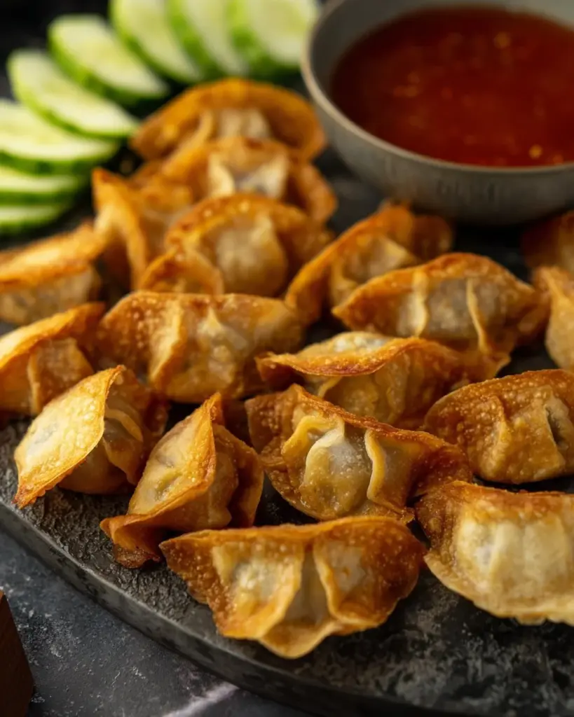 Knusprige Wontons aus der Heißluftfritteuse mit Schweinefleischfüllung