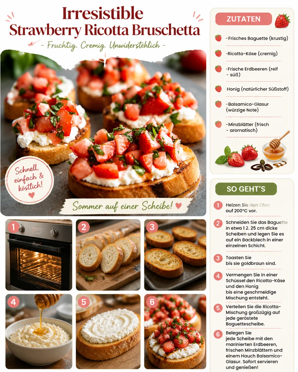 Irresistible Erdbeer-Ricotta-Bruschetta