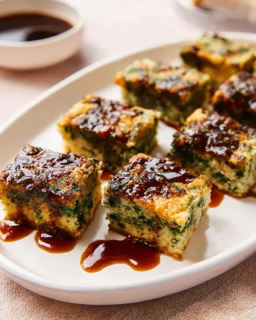 Knusprige Knoblauch-Schnittlauch-Dumplings auf einem Teller mit Dip