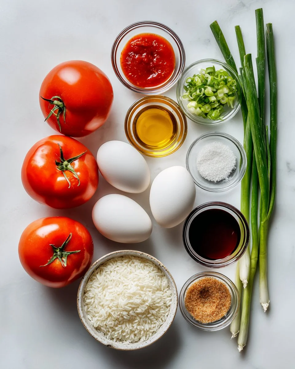 Rührei mit Tomaten und Jasminreis