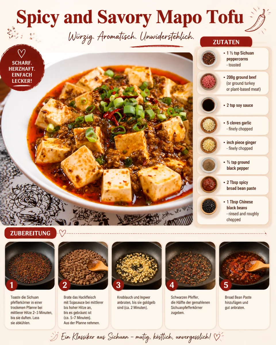 Scharfes und herzhaftes Mapo Tofu