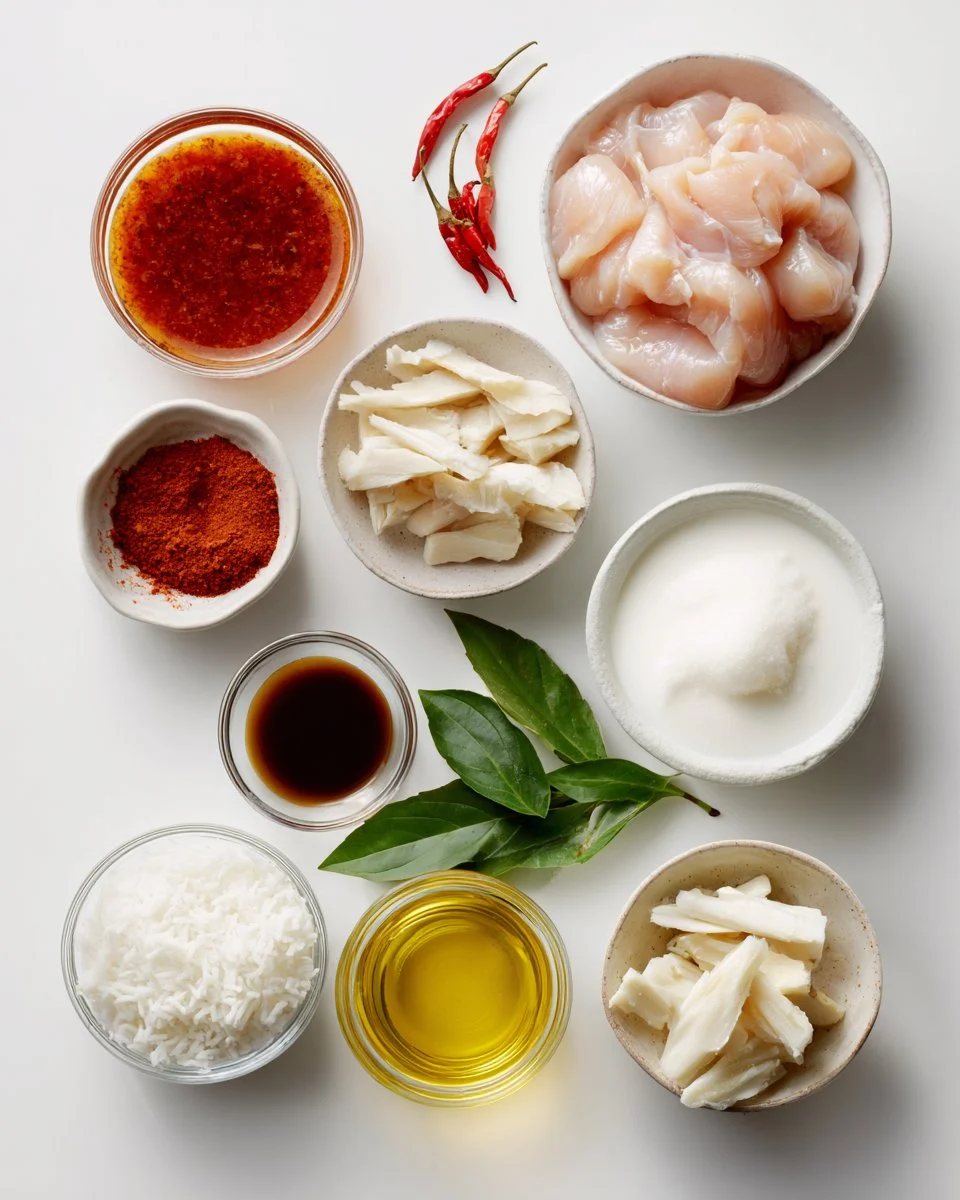 Schnelles und Einfaches Thailändisches Rotes Hühnercurry