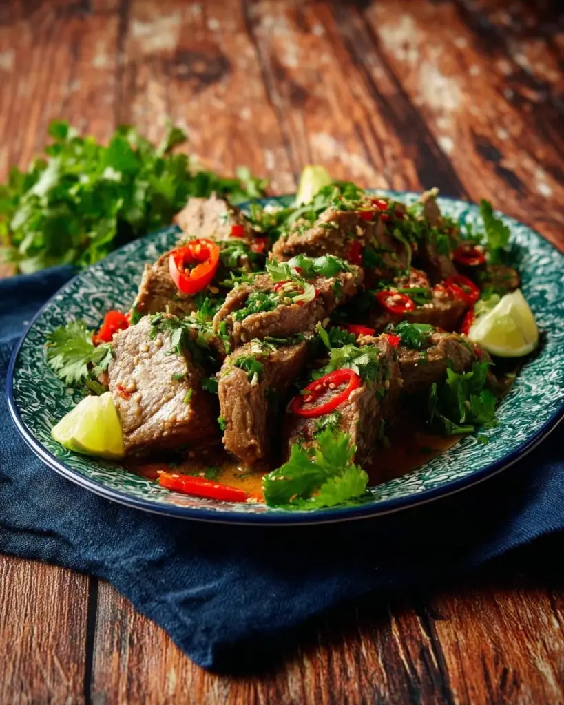 Thai Würzige Schweineknochensuppe 'Leng Saeb' aus Schweineknochen.