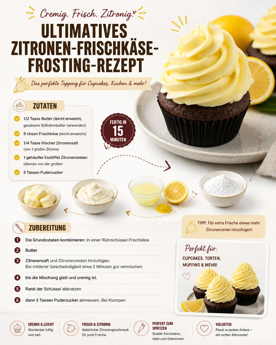 Ultimatives Zitronen-Frischkäse-Frosting-Rezept