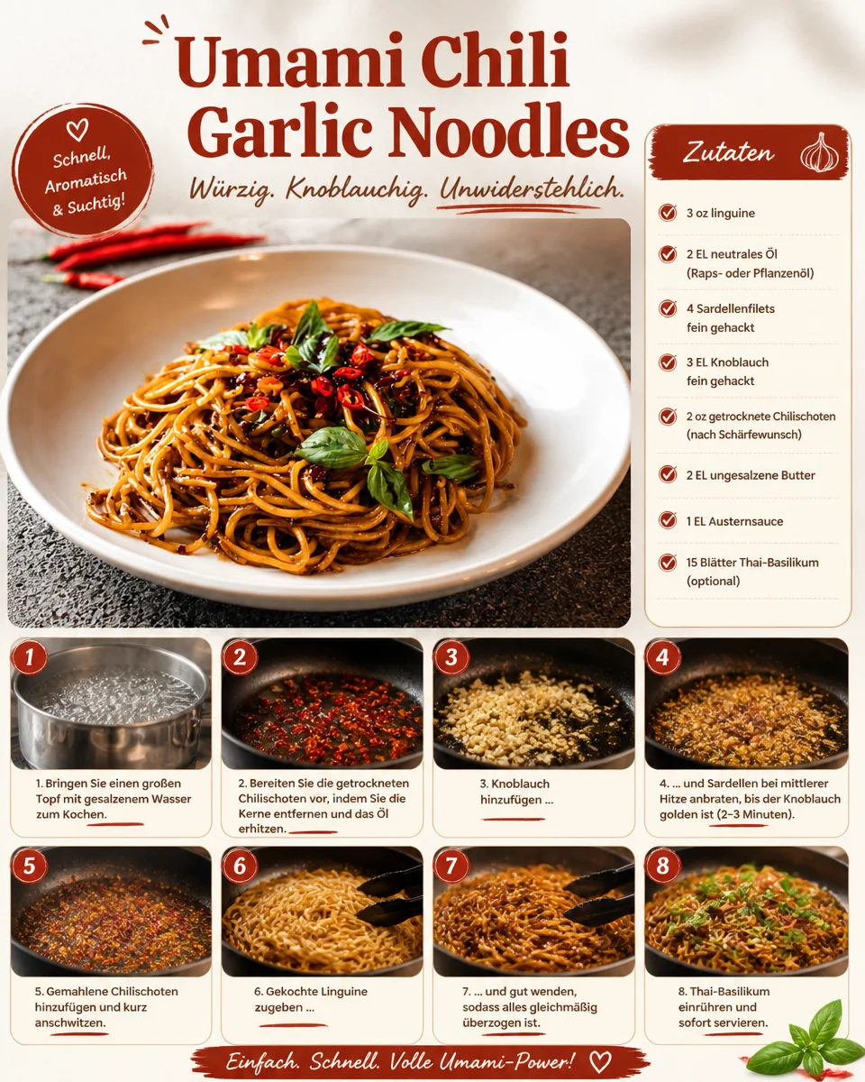 Umami Chili Knoblauch Nudeln