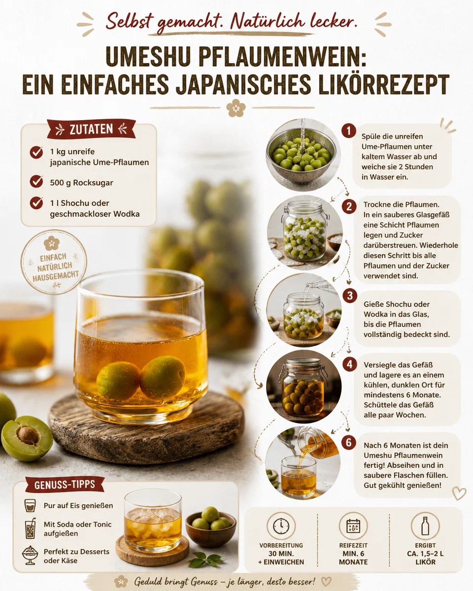 Umeshu Pflaumenwein: Ein Einfaches Japanisches Likörrezept