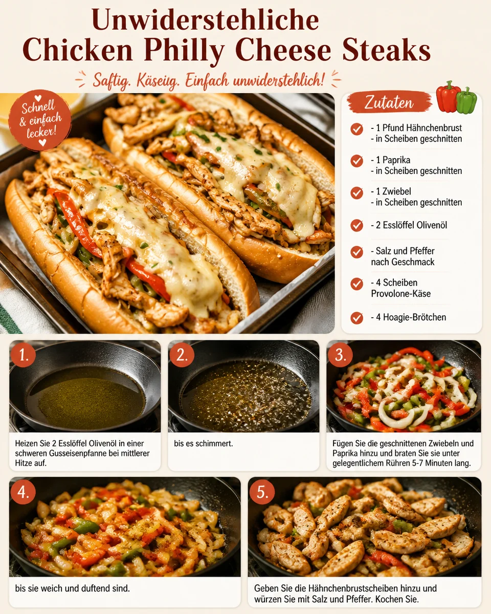 Unwiderstehliche Chicken Philly Cheese Steaks