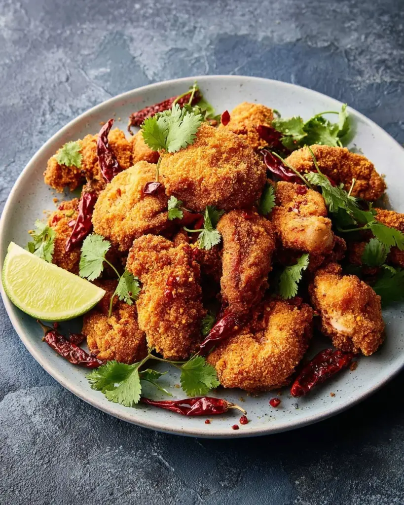 Scharfe und spritzige thailändische Flügel auf einem Grill serviert.