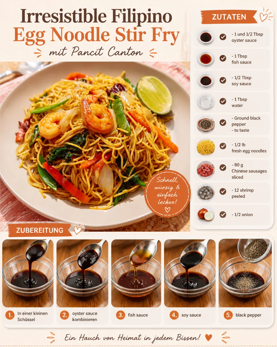 Unwiderstehliches philippinisches Eiernudel-Pfannengericht mit Pancit Canton