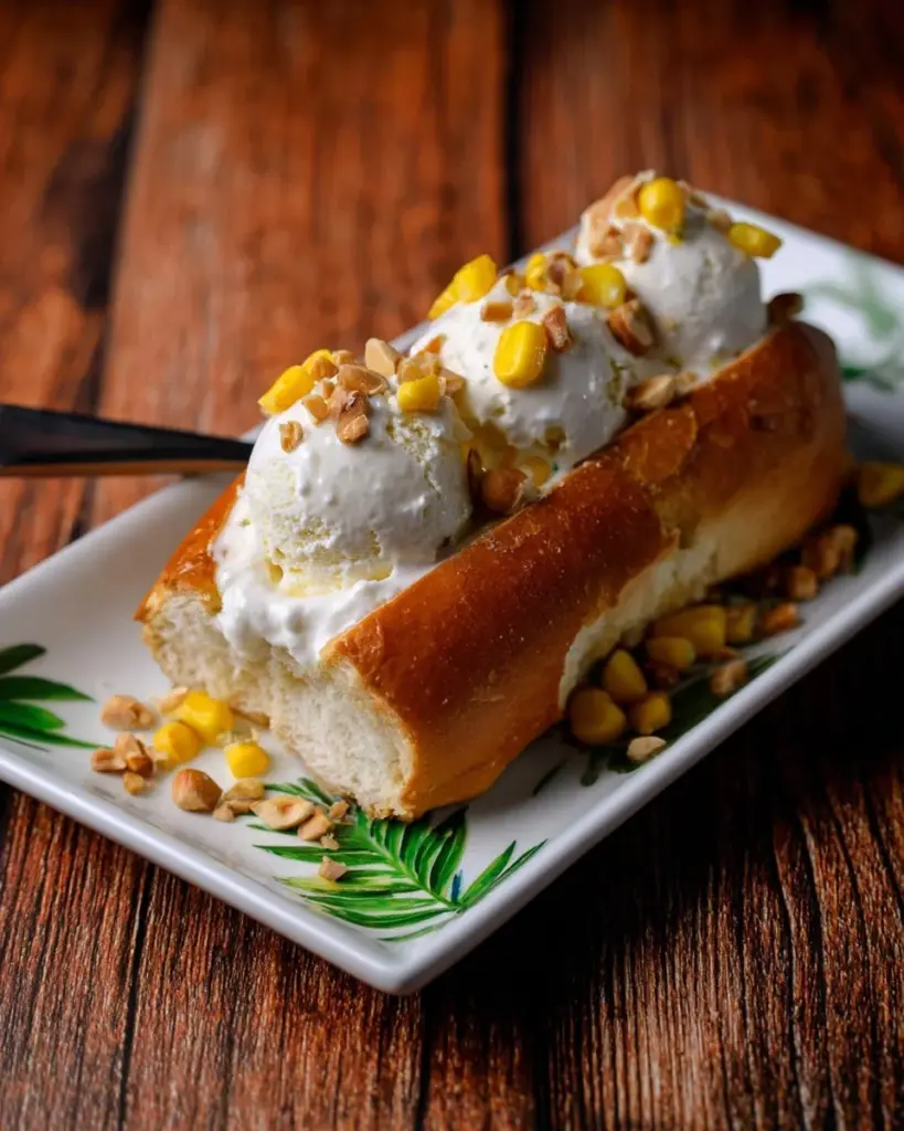 Unwiderstehliches thailändisches Kokosnuss-Eis-Sundae mit erfrischenden Toppings